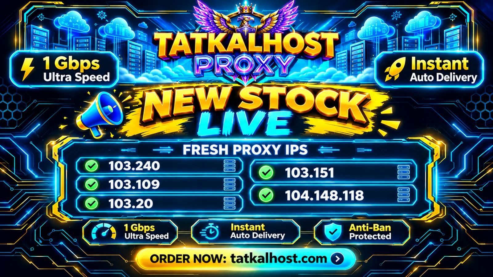 Premium Residential Static IP, 1 GBPS Ultra Speed : ALL Software 100% Working — proxy available at Tatkal Host