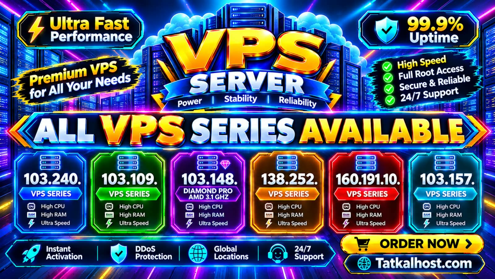 ALL VPS SERIES AVAILABLE 100% Working, And ALL Software Working — vps available at Tatkal Host